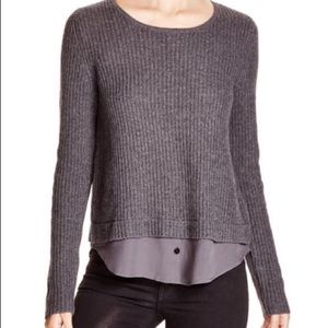 Joie Frene Gray Wool & Cashmere Layered Sweater M